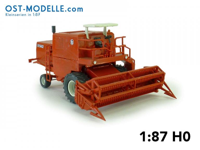 Preview: Mähdrescher BIZON Z056 mit Sonnendach 5m Schneidwerk und Transportwagen rot